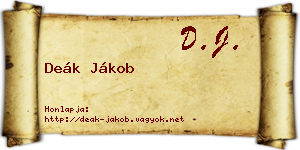 Deák Jákob névjegykártya