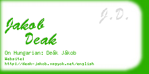 jakob deak business card